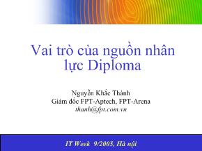 Vai trò của nguồn nhân lực Diploma