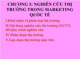 Marketing quốc tế - Chương 3: Nghiên cứu thị trường trong marketing quốc tế