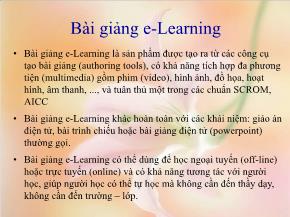 Bài giảng e-Learning