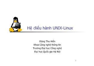 Bài giảng Hệ điều hành unix - Linux