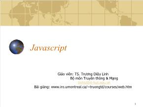 Bài giảng Javascript