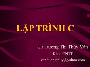 Bài giảng Lập trình C