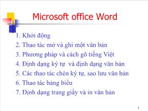 Bài giảng Microsoft office Word