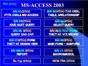 Bài giảng Ms - Access 2003