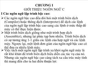 Bài giảng Ngôn ngữ C