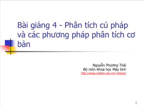 Bài giảng Phân tích cú pháp và các phương pháp phân tích cơ bản