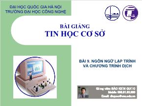 Bài giảng tin học cơ sở