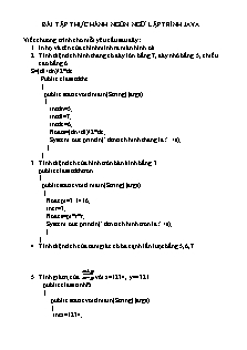 Bài tập thực hành ngôn ngữ lập trình java