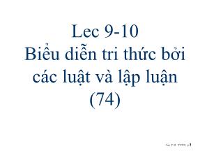 Biểu diễn tri thức bởi các luật và lập luận