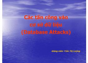 Các tấn công vào cơ sở dữ liệu (Database Attacks)