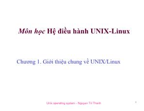 Chương 1: Giới thiệu chung về unix/linux