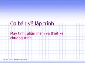 Cơ bản về lập trình - Máy tính, phần mềm và thiết kế chương trình