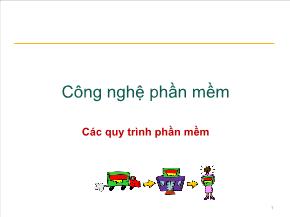 Công nghệ phần mềm - Các quy trình phần mềm