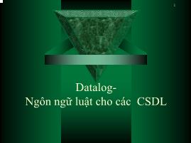 Datalog - Ngôn ngữ luật cho các cơ sở dữ liệu