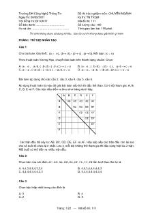 Đề thi trắc nghiệm môn: Chuyên ngành môn Công nghệ thông tin