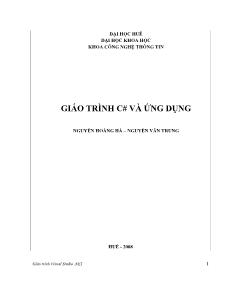 Giáo trình C# và ứng dụng