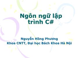 Giáo trình Ngôn ngữ lập trình C#