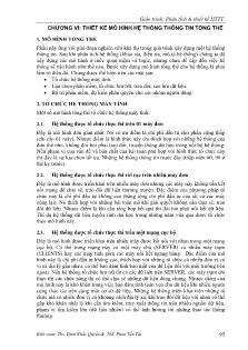 Giáo trình phân tích và thiết kế hệ thống thông tin - Chương VI: Thiết kế mô hình hệ thống thông tin Tổng Thể