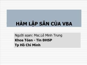 Hàm lập sẵn của VBA