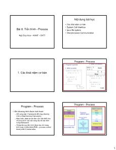 Hệ điều hành - Bài 8: Tiến trình - Process