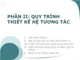 Hệ điều hành - Phần II: Quy trình thiết kế hệ tương tác