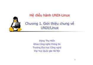 Hệ điều hành Unix - Linux - Chương 1: Giới thiệu chung về unix/linux