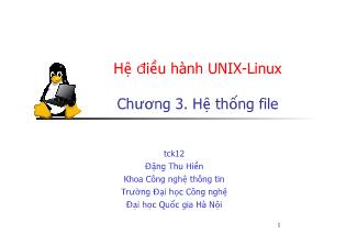 Hệ điều hành Unix-Linux - Chương 3: Hệ thống file