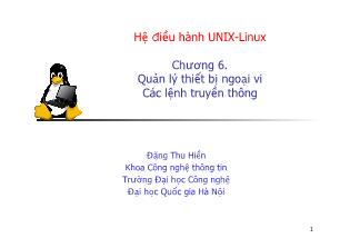 Hệ điều hành Unix - Linux - Chương 6: Quản lý thiết bị ngoại vi các lệnh truyền thông