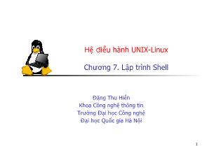 Hệ điều hành unix - Linux - Chương 7: Lập trình shell