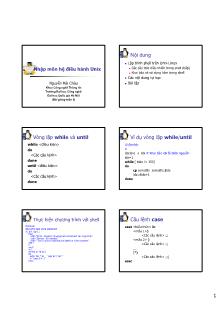 Hệ điều hành unix - Vòng lặp while và until