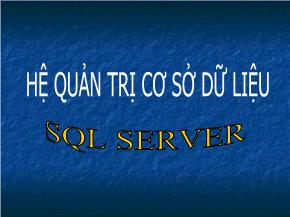 Hệ quản trị cơ sở dữ liệu sql server