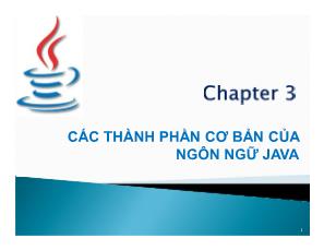 Java - Các thành phần cơ bản của ngôn ngữ java