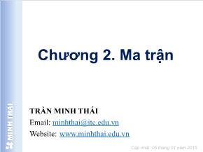 Kĩ thuật lập trình -  Chương 2: Ma trận