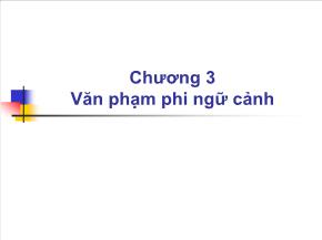 Kĩ thuật lập trình - Chương 3: Văn phạm phi ngữ cảnh