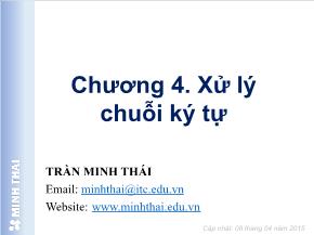 Kĩ thuật lập trình -  Chương 4: Xử lý chuỗi ký tự