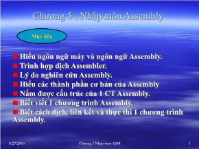 Kĩ thuật lập trình - Chương 5: Nhập môn Assembly