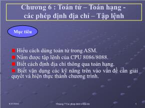 Kĩ thuật lập trình - Chương 6: Toán tử – Toán hạng - Các phép định địa chỉ – Tập lệnh