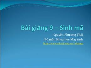 Kĩ thuật lập trình - Sinh mã