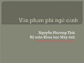 Kĩ thuật lập trình - Văn phạm phi ngữ cảnh