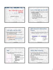 Kỹ thuật lập trình - Bài 7: Ngôn ngữ và công cụ Ontology