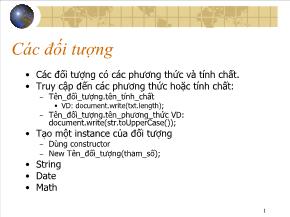 Kỹ thuật lập trình - Các đối tượng