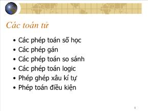 Kỹ thuật lập trình - Các toán tử