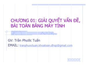 Kỹ thuật lập trình - Chương 1: Giải quyết vấn đề, bài toán bằng máy tính