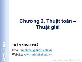 Kỹ thuật lập trình - Chương 2: Thuật toán – Thuật giải