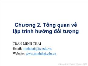 Kỹ thuật lập trình - Chương 2: Tổng quan về lập trình hướng đối tượng