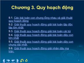 Kỹ thuật lập trình - Chương 3: Quy hoạch động