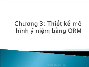 Kỹ thuật lập trình - Chương 3: Thiết kế mô hình ý niệm bằng ORM