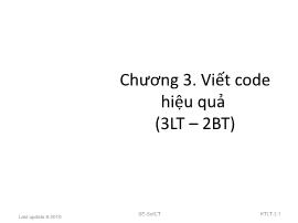 Kỹ thuật lập trình - Chương 3: Viết code hiệu quả