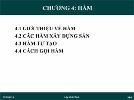 Kỹ thuật lập trình - Chương 4: Hàm