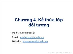 Kỹ thuật lập trình - Chương 4: Kế thừa lớp đối tượng